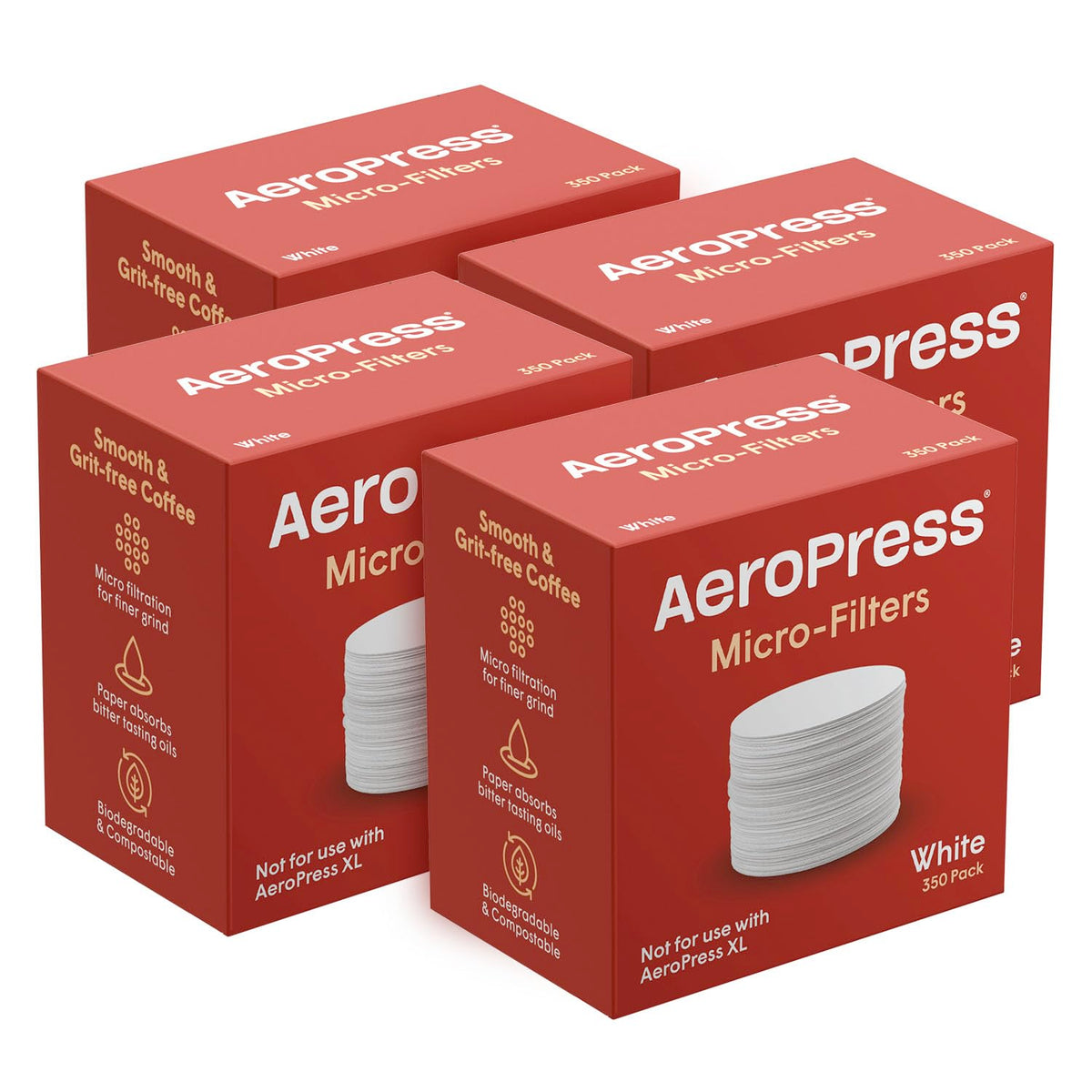 aeropress filtros micro de papel blanco para 4 paquetes, extracción limpia sin sedimentos.