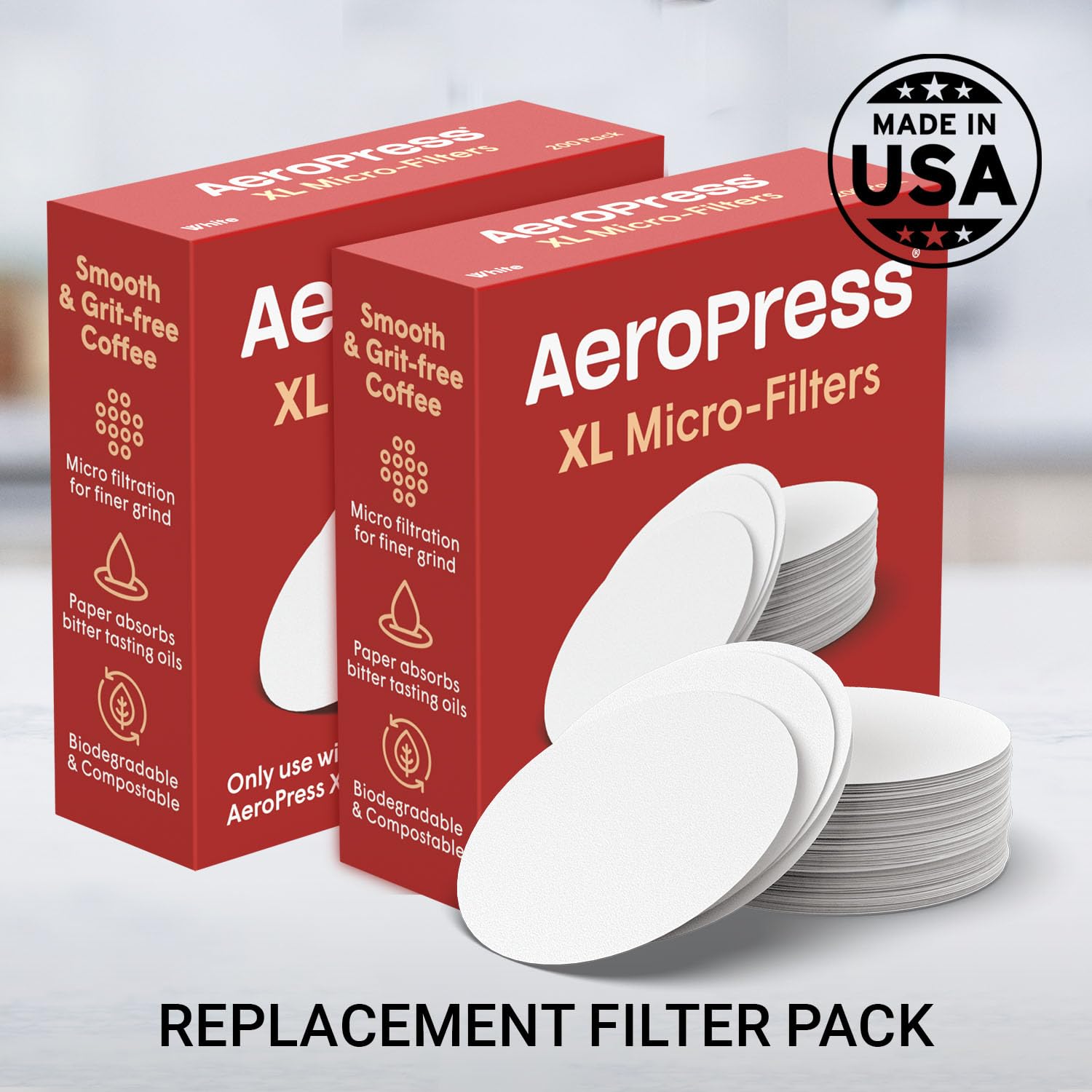 AeroPress XL: filtro-papel-compostable, reduce residuos y mantiene claridad.