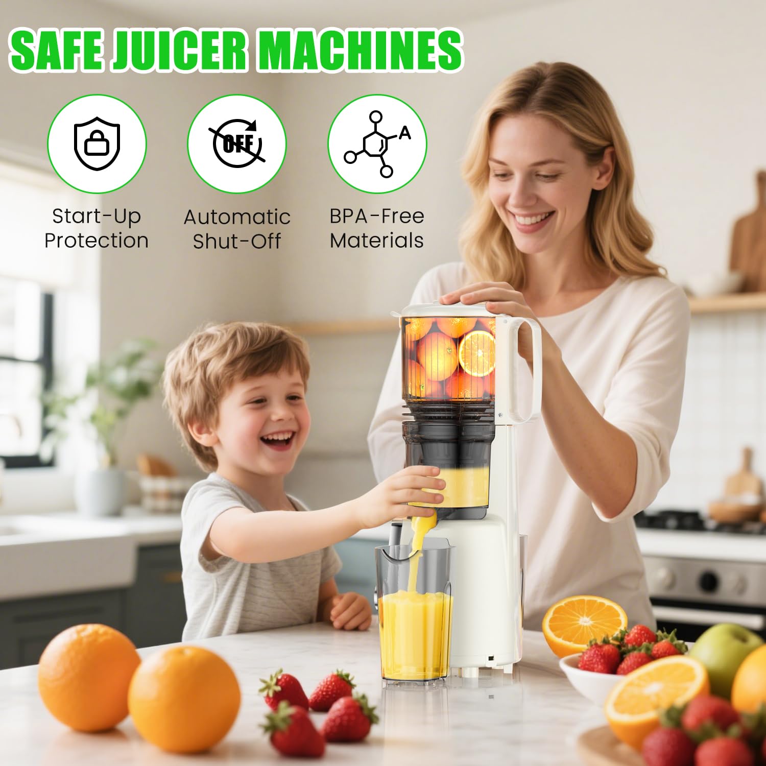 Licuadora AERVOCE prensado en frío, extracción eficiente gracias a la tecnología de prensado en espiral.