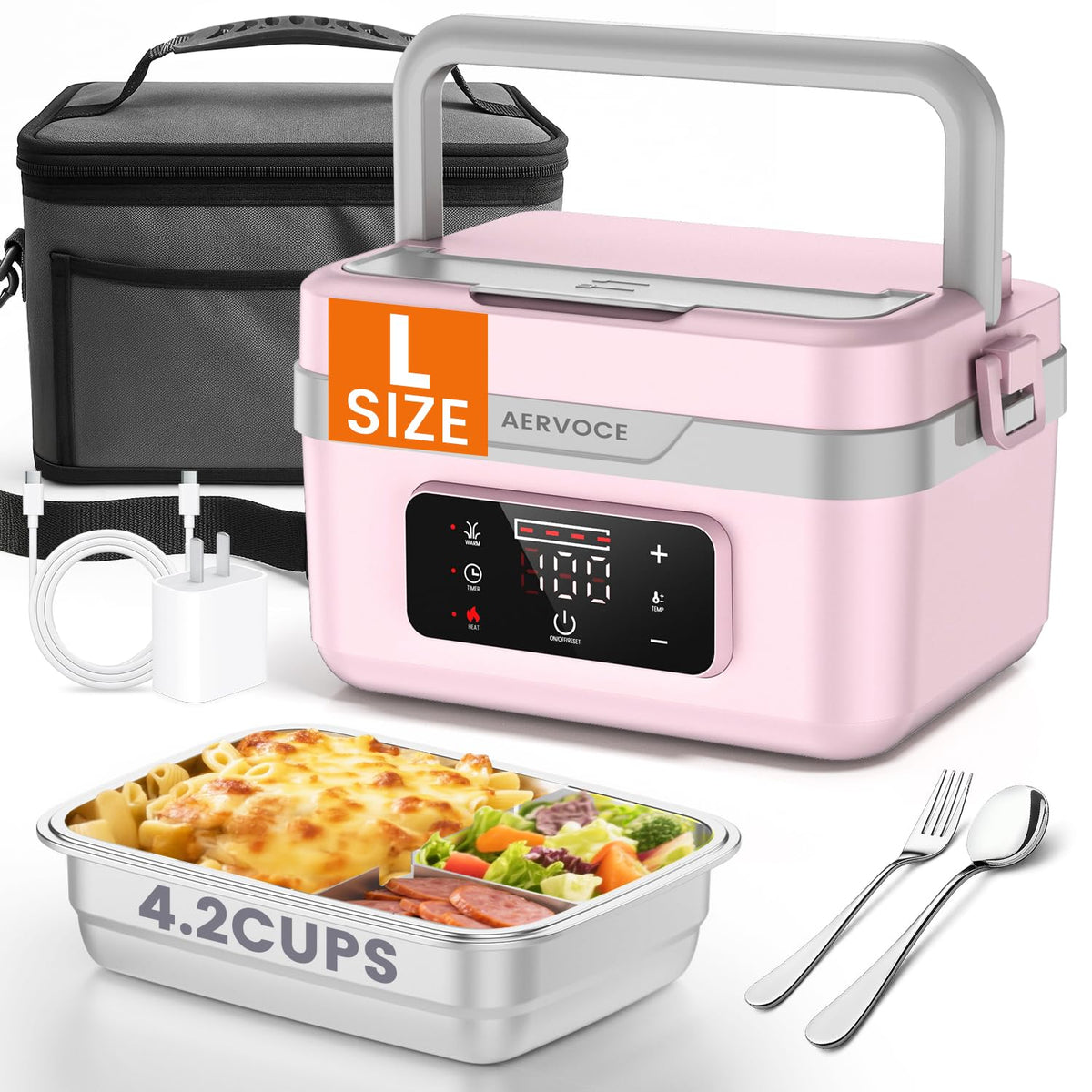 AERVOCE Lunchbox 1L con contenedor mantiene comidas calientes en la oficina.