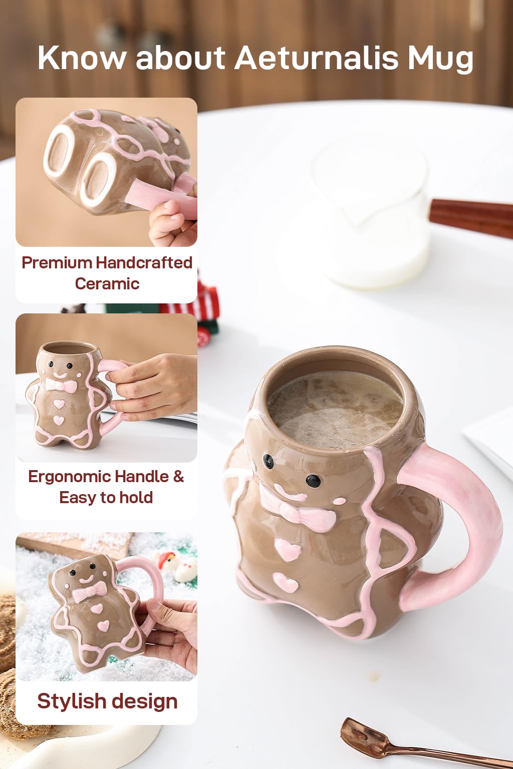 Uso diario: taza Aeturnalis de tamaño cómodo para café o té.