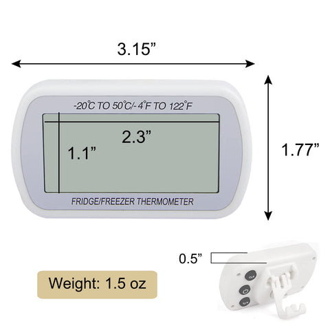 AEVETE termómetro digital para refrigerador resistente al agua IPX3.