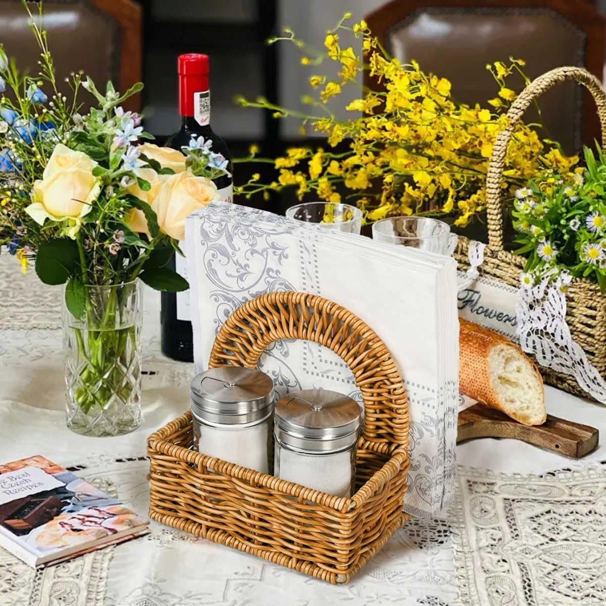 Soporte para sal y pimienta compatible con el porta-servilletas Aevtih.