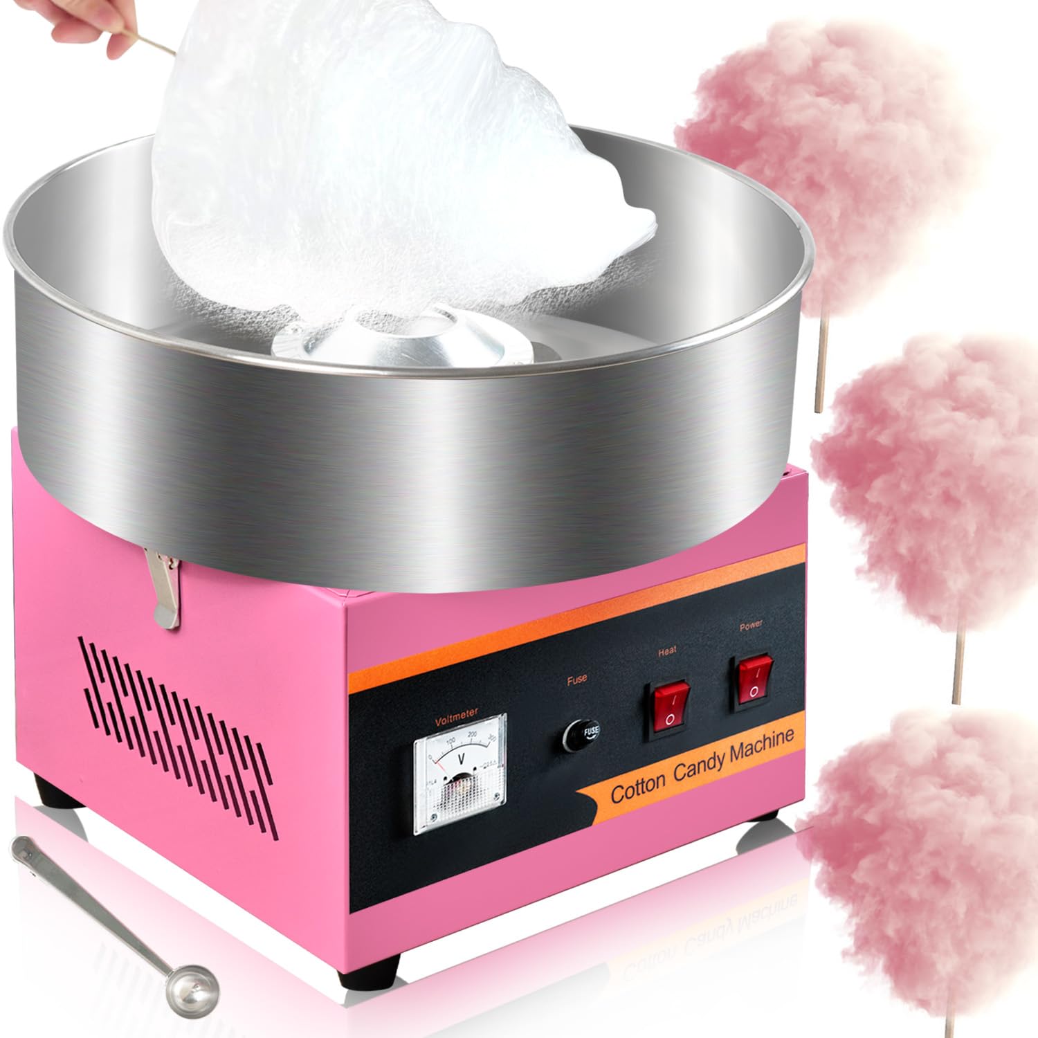 AEYDJXMER máquina algodón de azúcar, tazón acero inoxidable para resultados duraderos