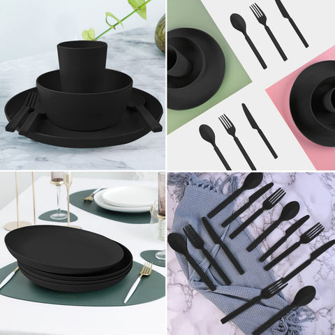 afcevnlb vajilla trigo 4 cubiertos, duraderos para niños.