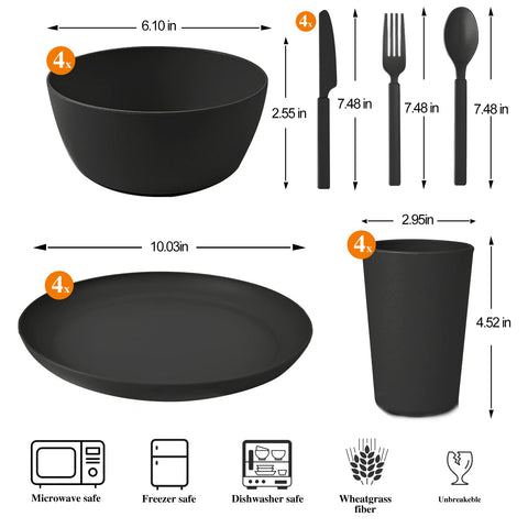 afcevnlb vajilla trigo 6 cuencos ensalada, ligeros y aptos para exterior.