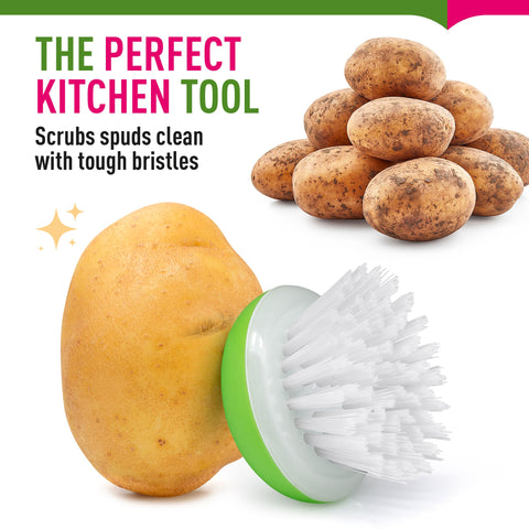 Cepillo Affordable para patatas con mango ergonómico para un uso cómodo.