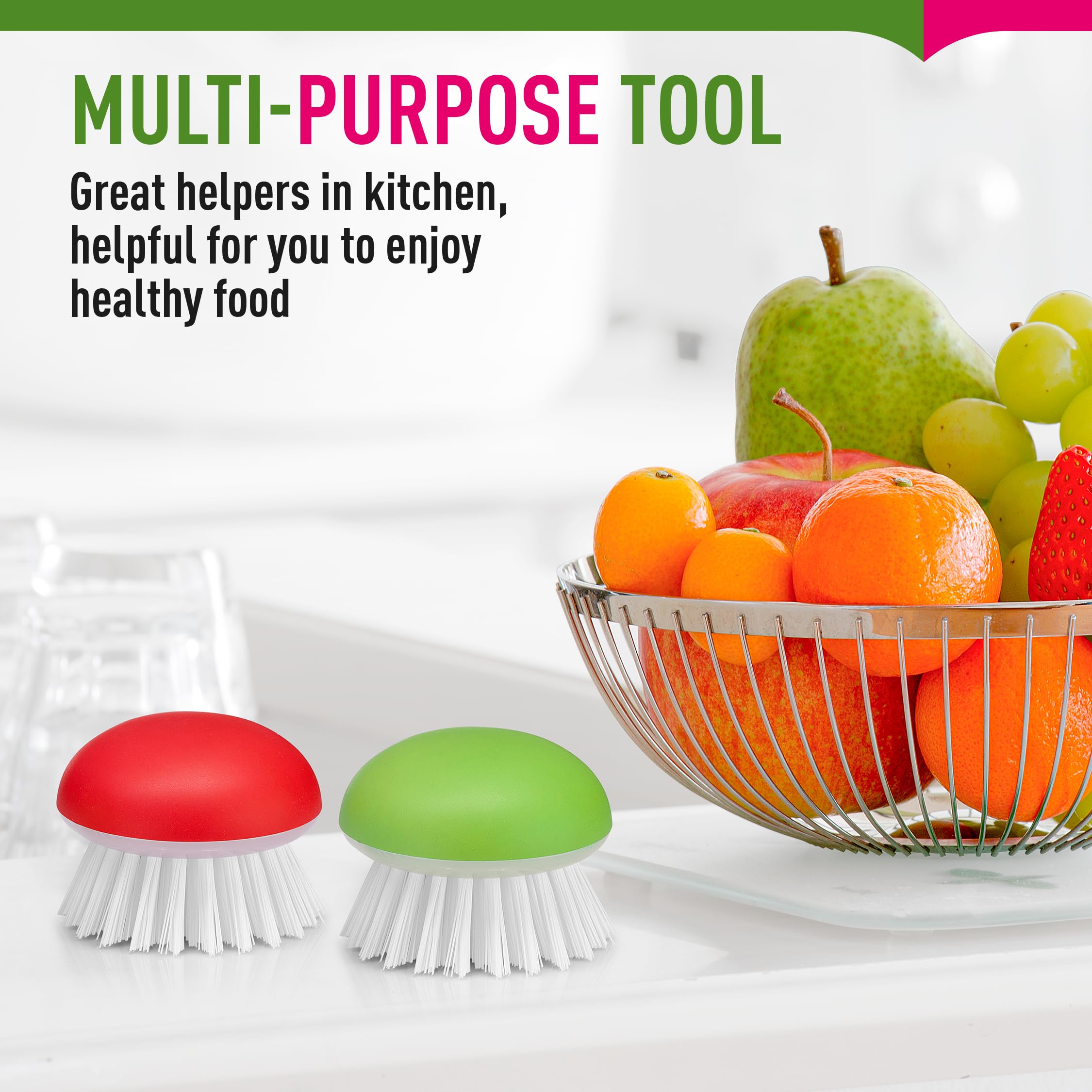 Conjunto Affordable de 2 piezas verde y rojo para cocina.