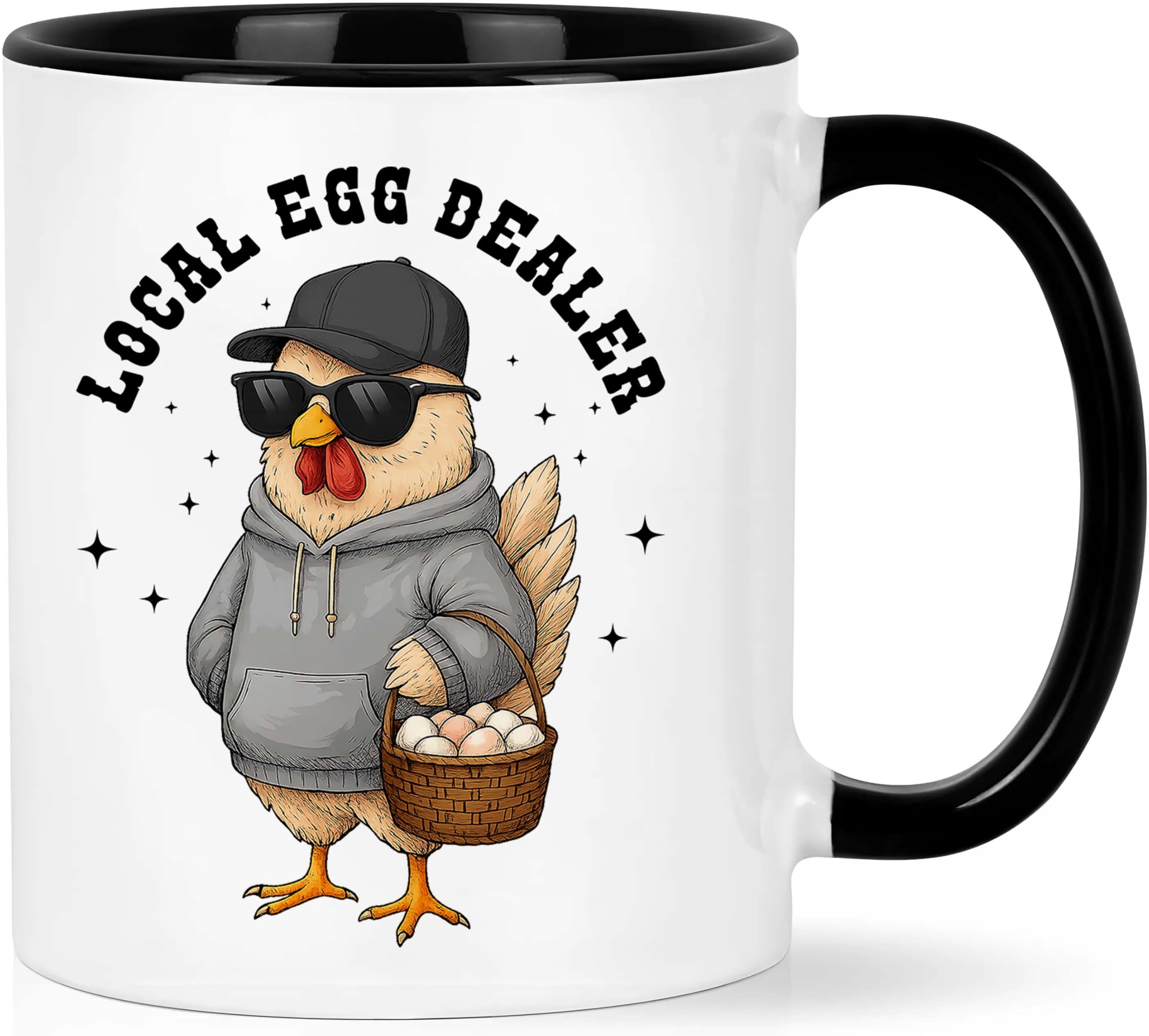 Affordali: taza café pollo doble cara, ideal para despertar con humor.