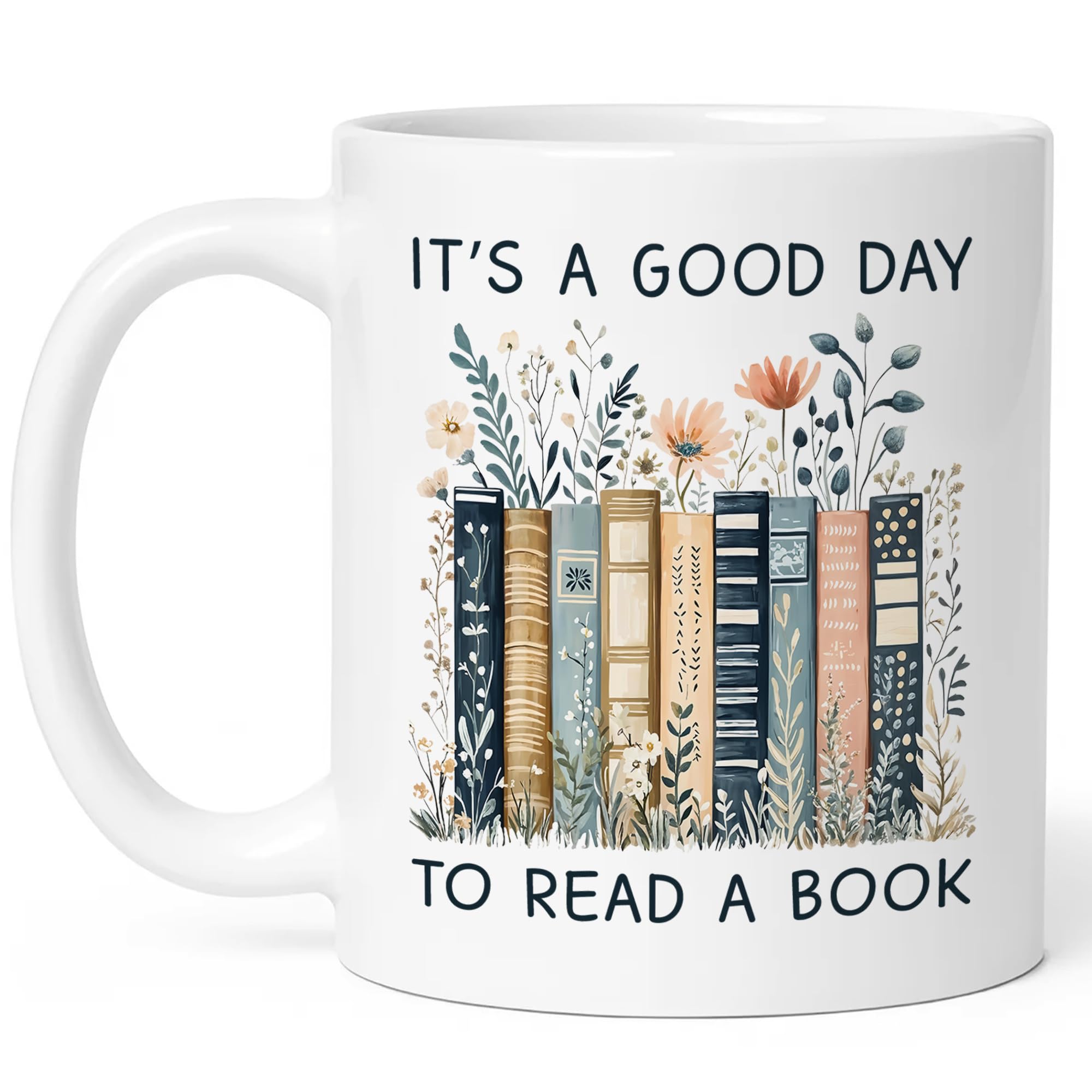 Affordali Taza Libros apilados, diseño literario para despertar la lectura matutina