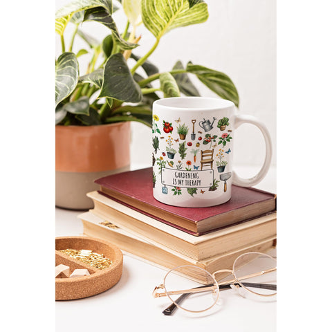 Affordali taza oficina motiva, acompaña pausas con motivos botánicos