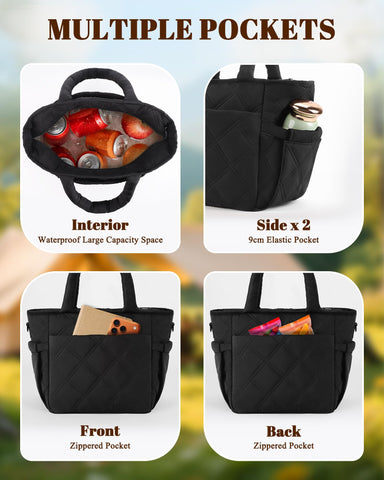 Afousy bolsa de almuerzo aislada para uso diario en trabajo, estudio y viaje.