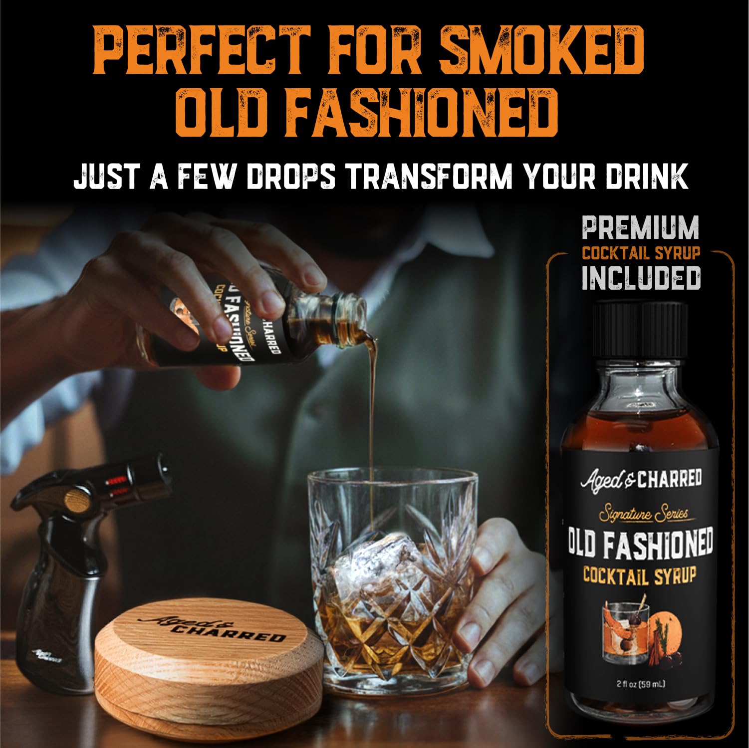 Mechero de cuatro quemadores de Aged & Charred, profesional, para humo rápido.