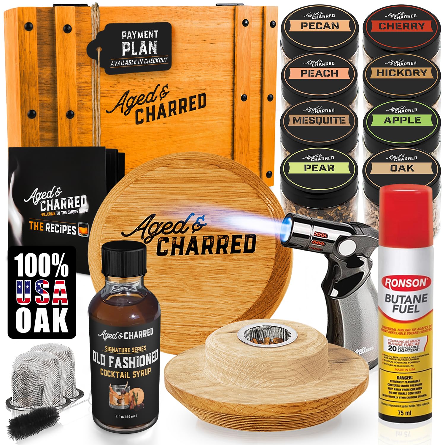 Aged & Charred tapa humo roble para ahumar tragos en casa