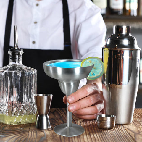 AGH vaso margarita de acero inoxidable ofrece durabilidad para fiestas y viajes.