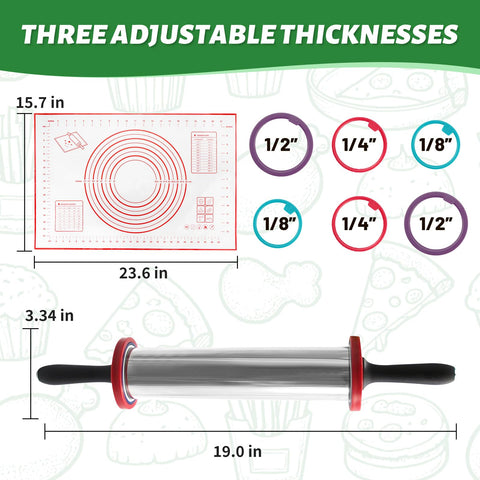 AGIgear anillos desmontables permiten grosor preciso para masa de pizza o pasteles