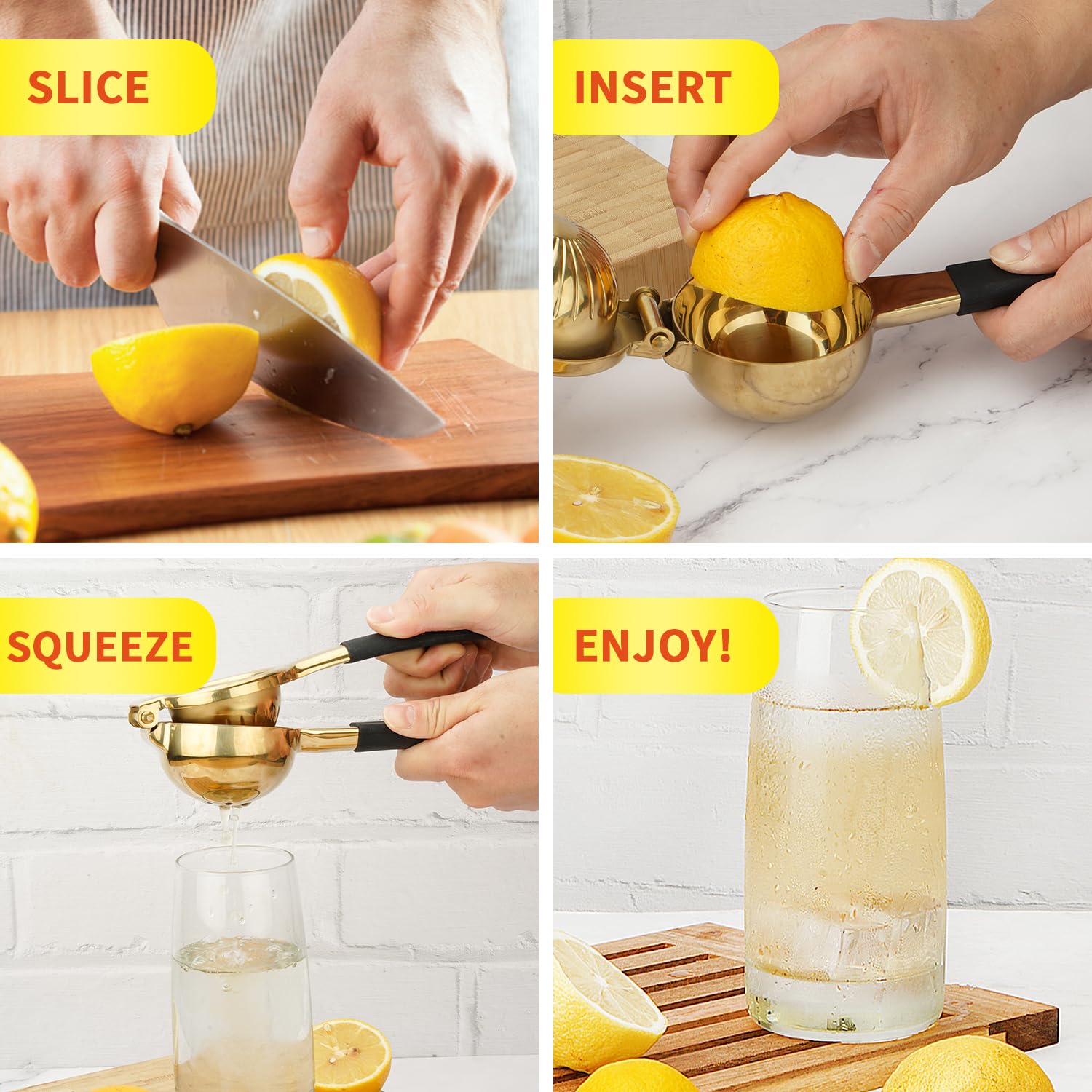 Uso en cocteles y cocina con jugo fresco y rápido.