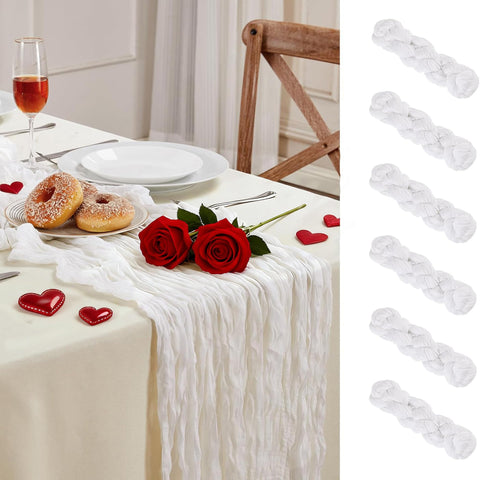 AGIRL mantel gasa blanca 10 pies, ideal para mesas elegantes en bodas.