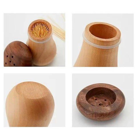Agirlvct almacenamiento palillos madera: tapa y base fáciles de limpiar