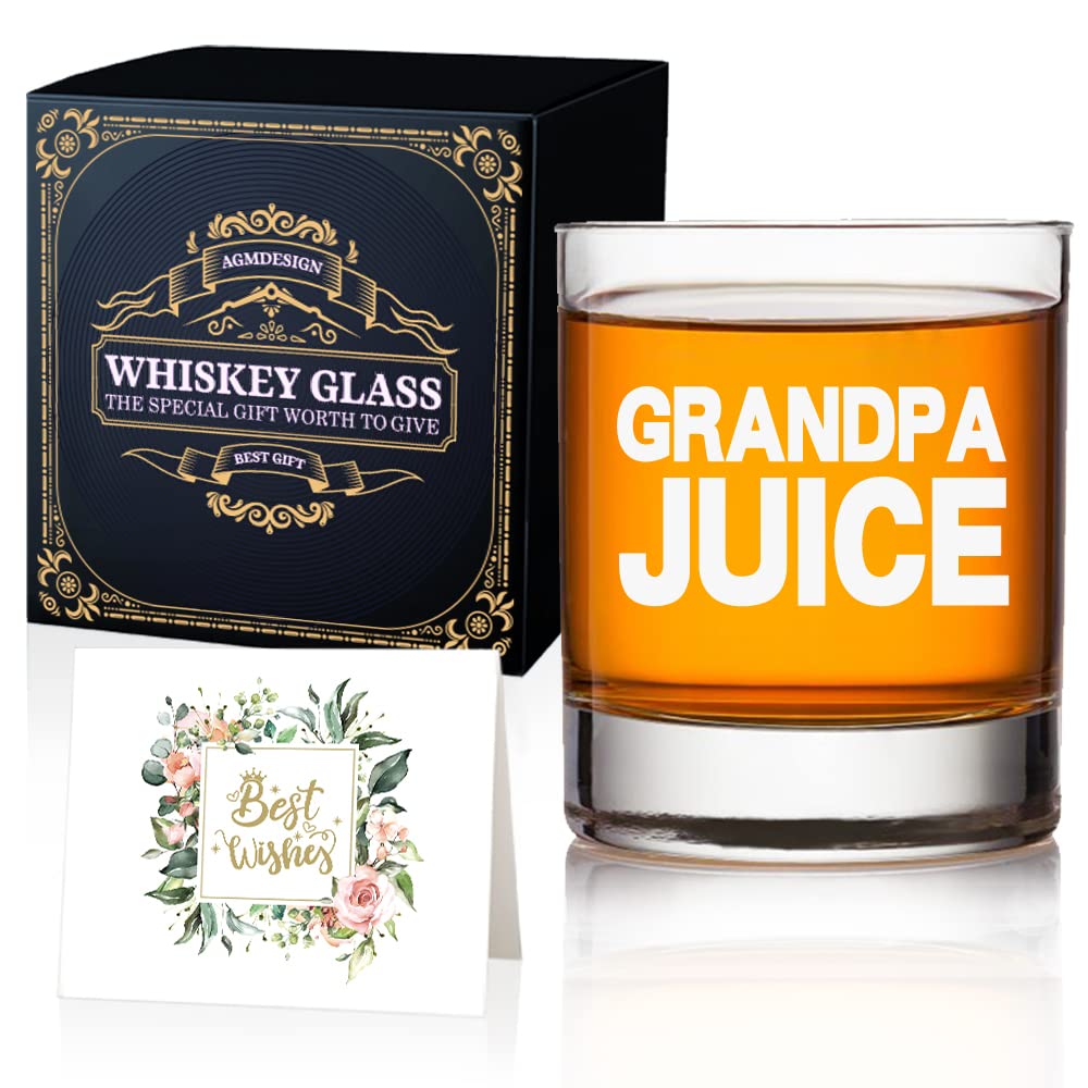 Vaso de whisky AGMDESIGN con caja regalo, ideal para abuelos.