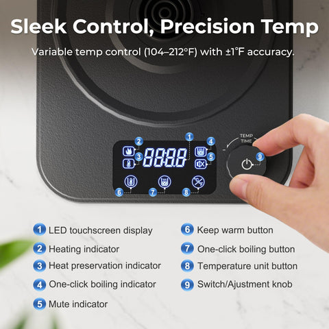AGORVIO hervidor gooseneck con sensor NTC de alta sensibilidad