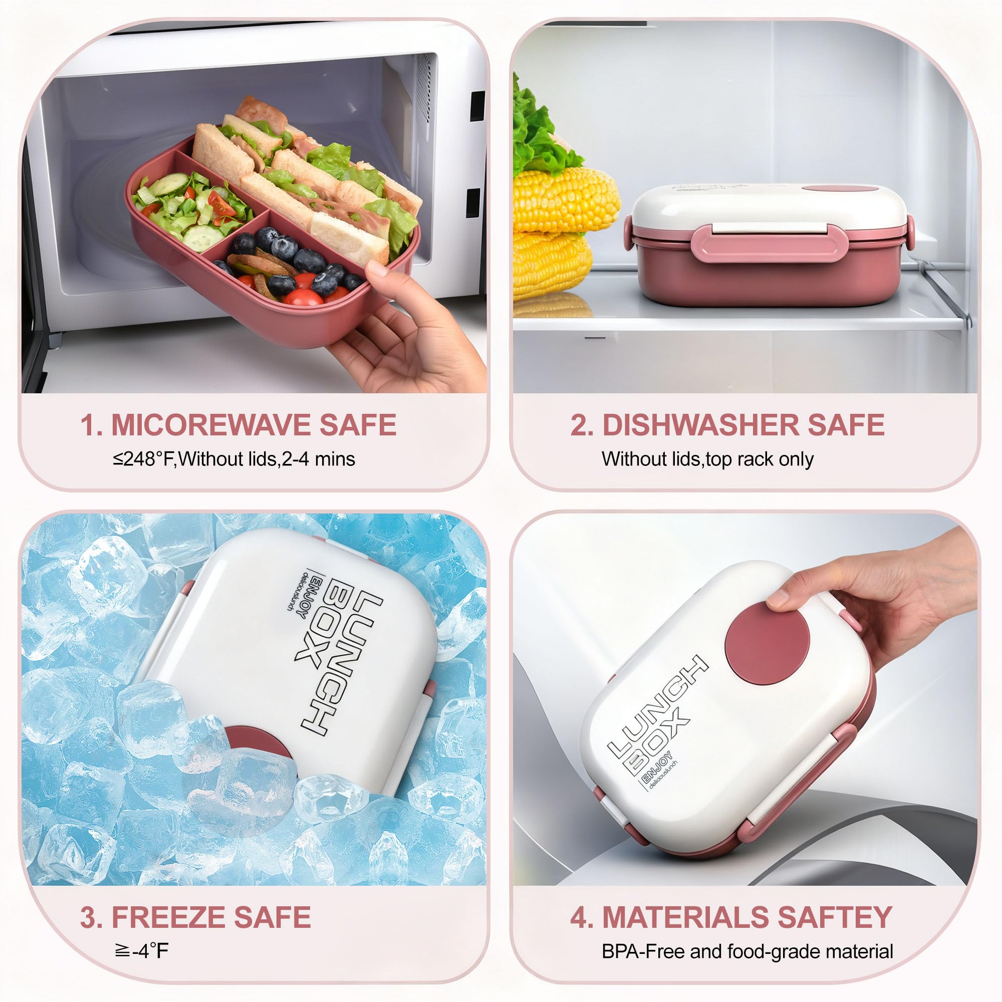 Diseño AGREON con tres compartimentos para organizar comidas