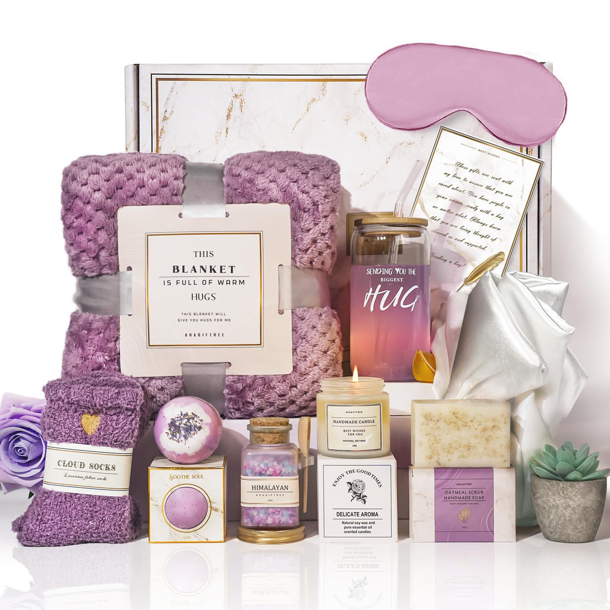 AHAGIFTREE cesta regalo para mujeres, caja elegante que inspira celebración