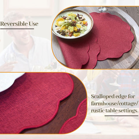 AHHFSMEI manteles burdeos, colores estacionales para combinar con decoración.