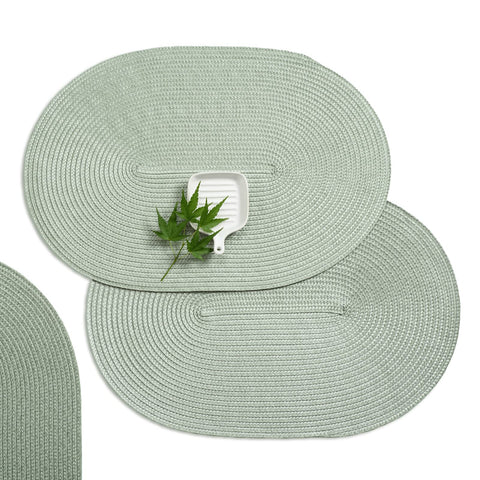 AHHFSMEI manteles individuales set de 6 verde salvia protegen la mesa durante comidas diarias.