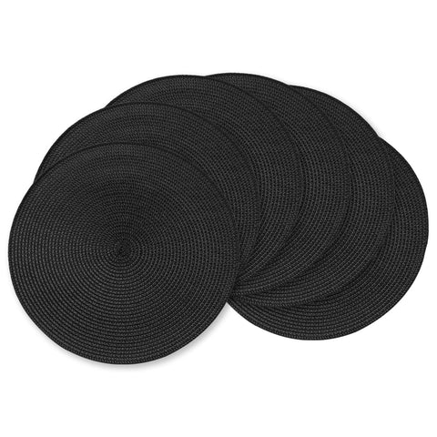 AHHFSMEI mantel redondo trenzado de 15 pulgadas negro, aspecto natural y duradero