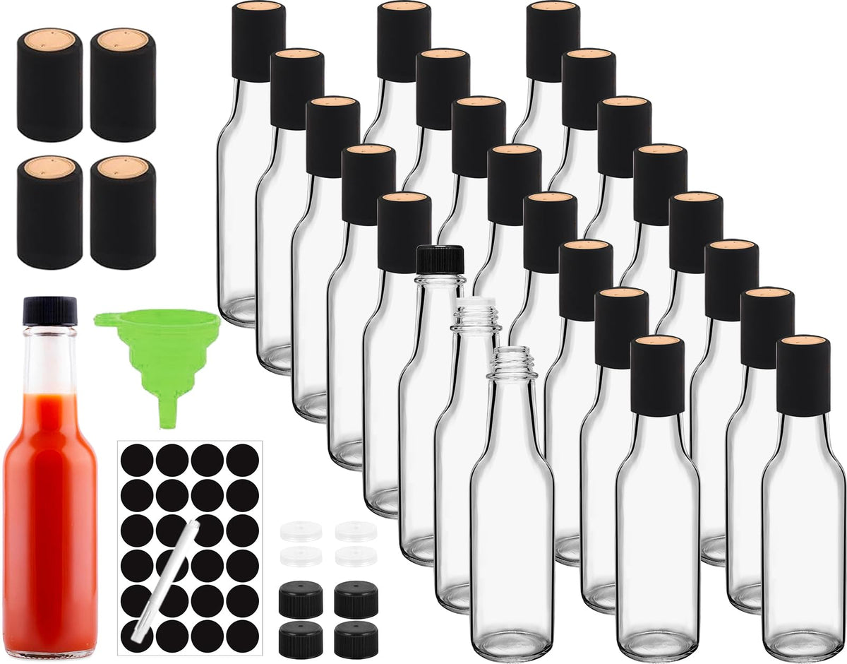 Botellas de vidrio Ahhute de 5oz para salsa, conservación de sabores.