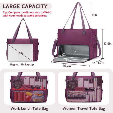 AHHZOOPLL bolso con aislamiento para almuerzo y contenedor de medidas 14-5x5x6.