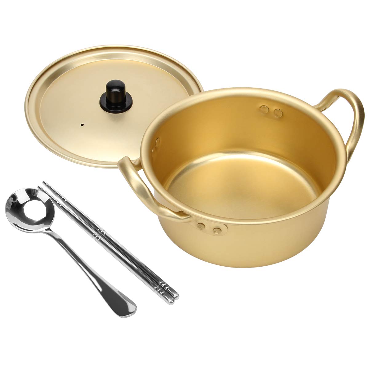 AHIER olla ramen coreano con tapa, ideal para preparar ramen rápido y cómodo.