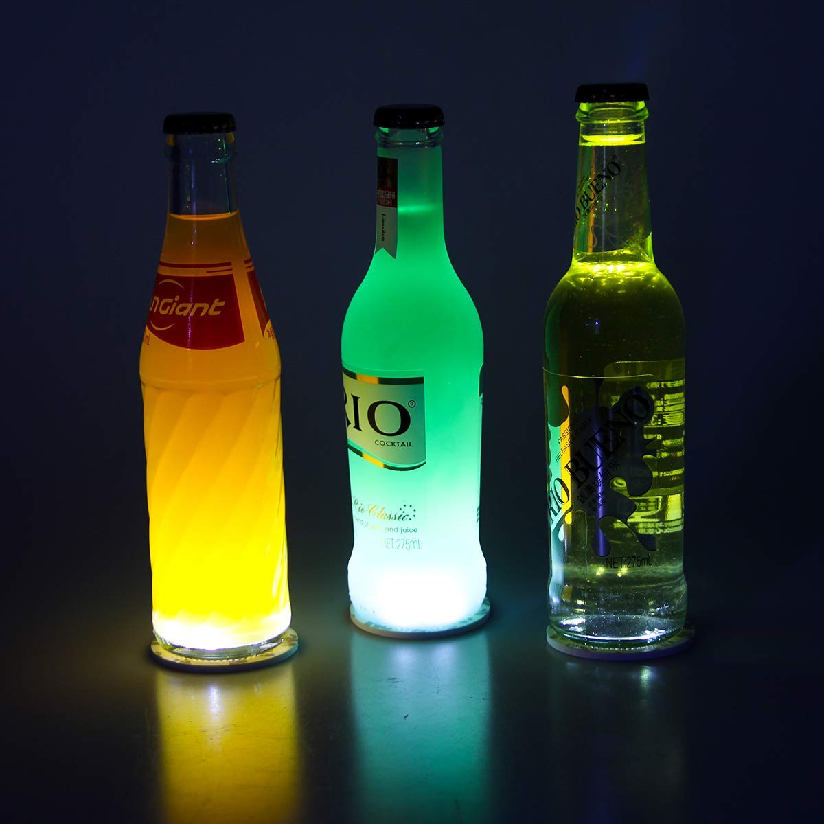 AHIER posavasos luminosos, paquete de 12 piezas para eventos.