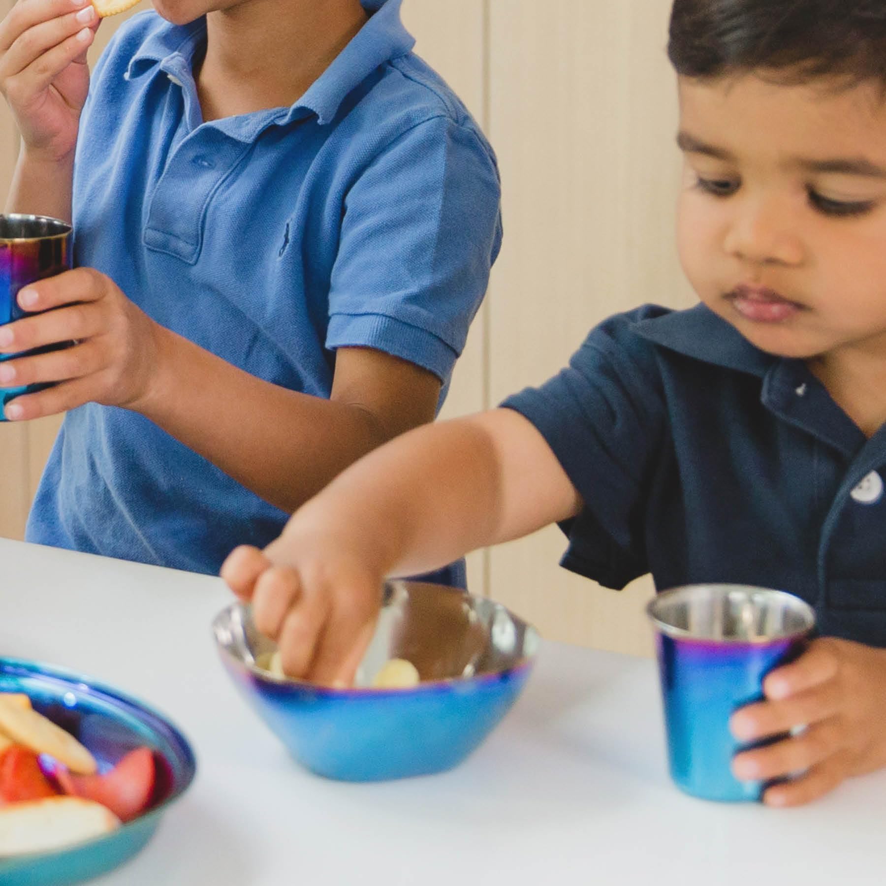 Ideales para tentempiés saludables: cuencos Ahimsa azules de 4 unidades.