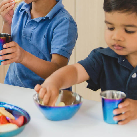 Ideales para tentempiés saludables: cuencos Ahimsa azules de 4 unidades.