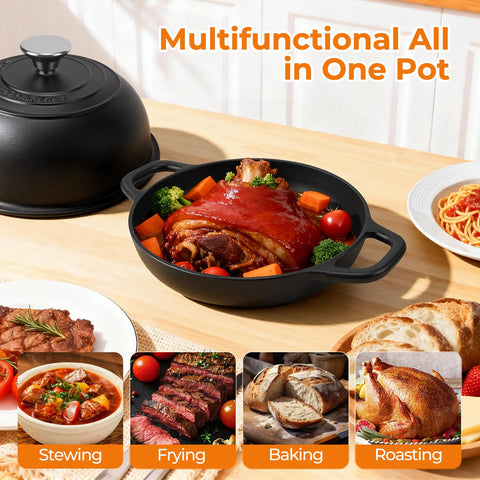 AHJ horno de hierro forjado, ideal para pan grande y compartir.