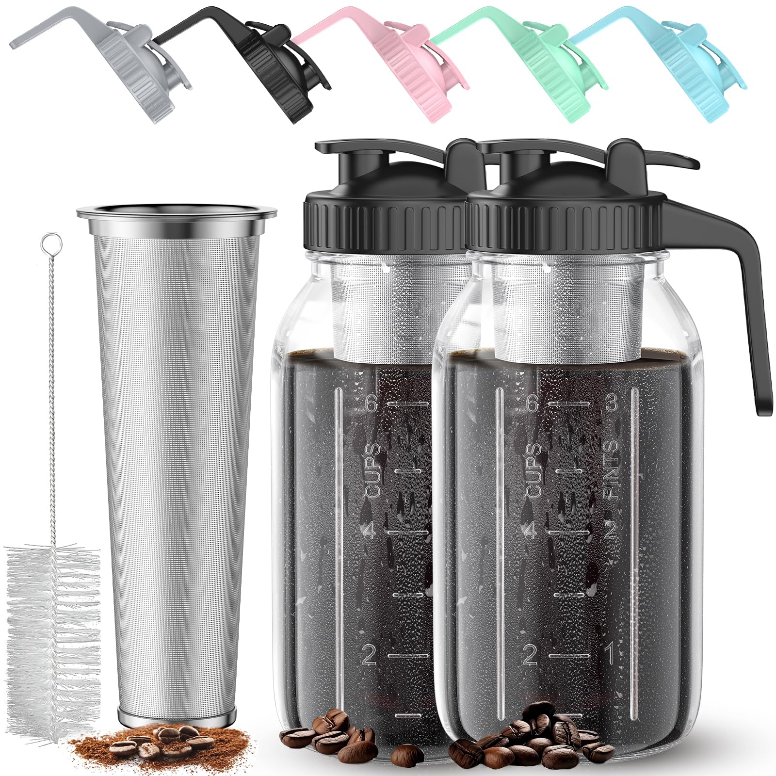AHOMSEL jarras cafe-frio con asa: ideales para preparar café frío en casa