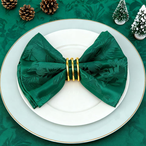 Ahomuily servilletas jacquard navidad verde, elegancia duradera para la mesa