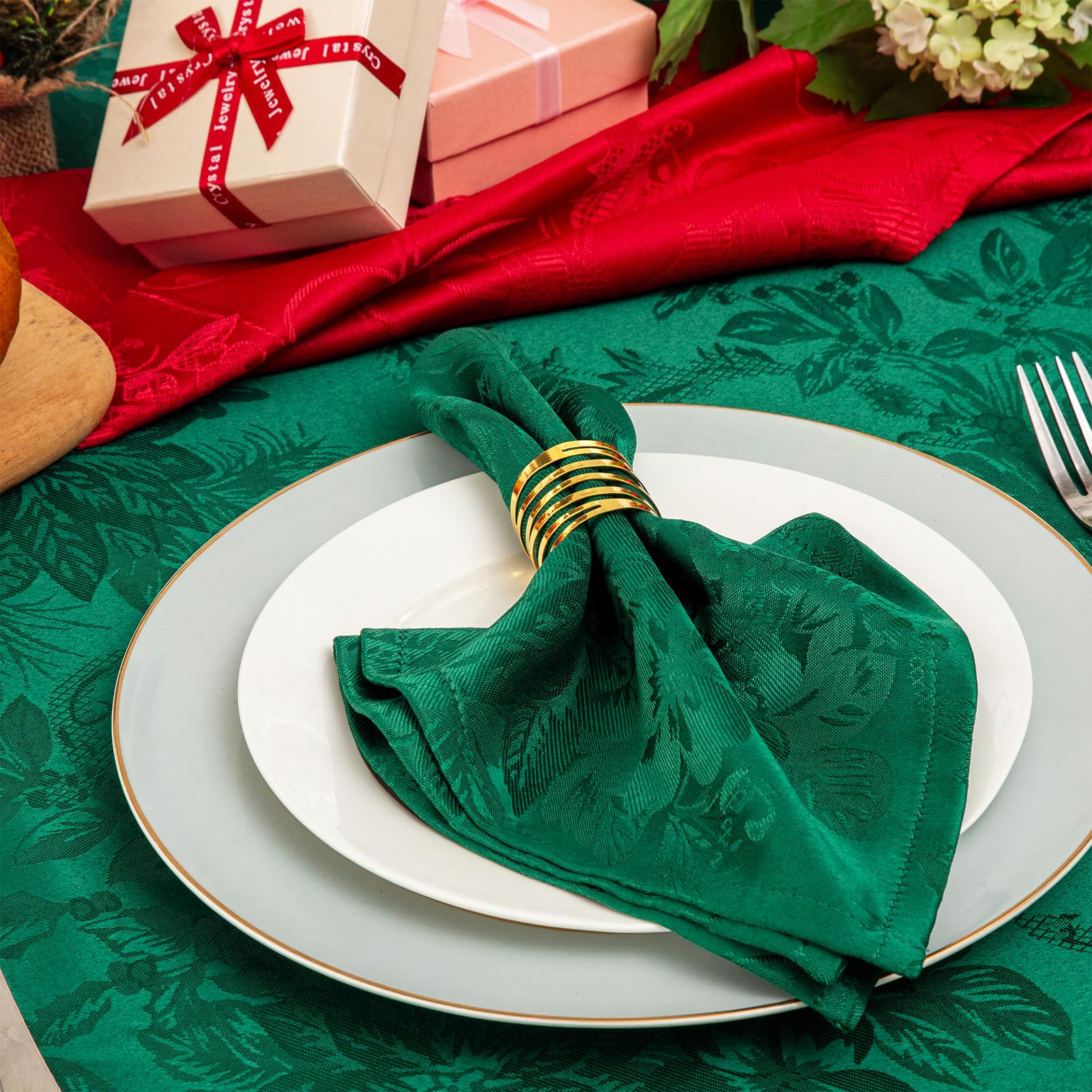 Ahomuily servilletas para mesa navideña, complemento elegante