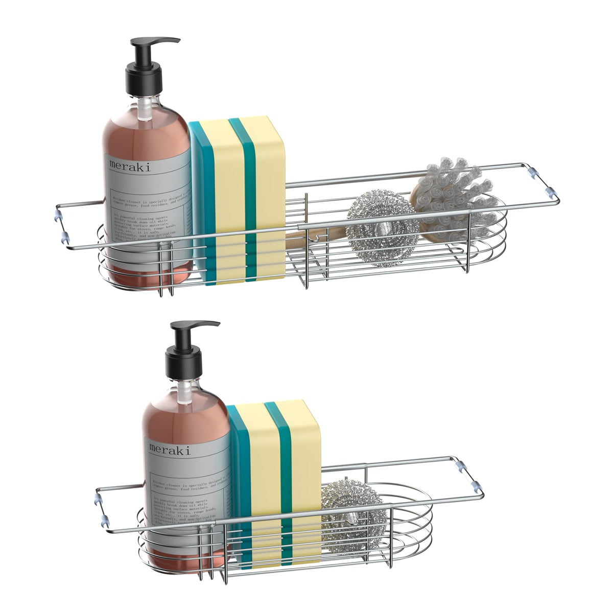 Ahonnpely caddy fregadero extensible para esponjas y botellas, práctico y estable