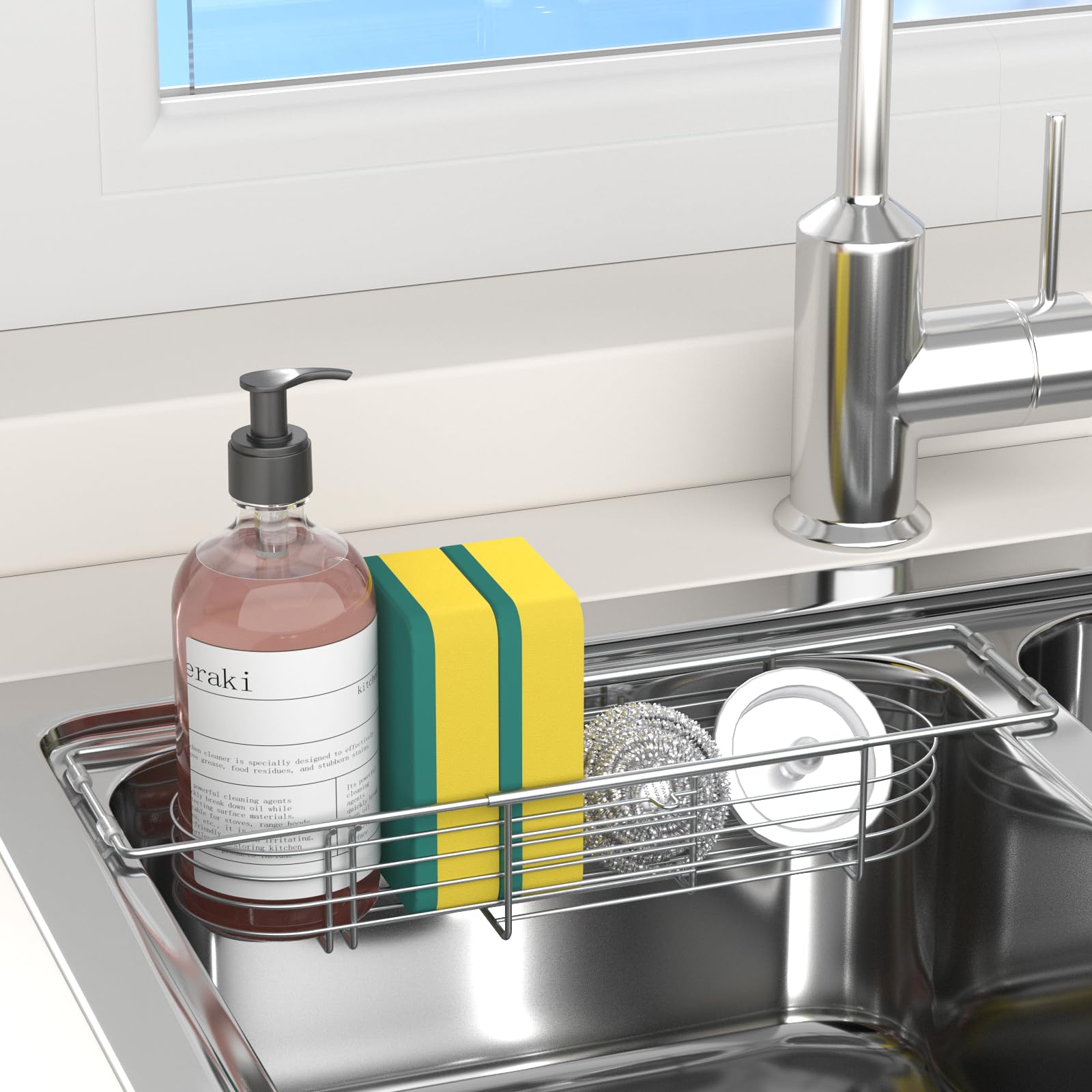 Ahonnpely caddy fregadero compacto mantiene utensilios al alcance