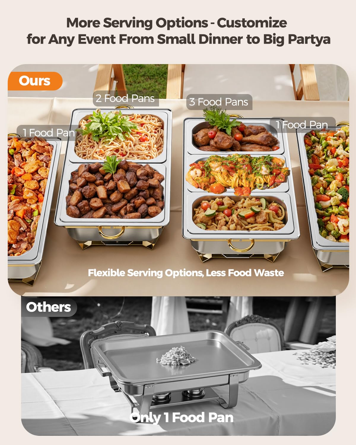 AHUAWA bandejas buffet en siete tamaños para adaptar platos