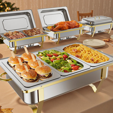 AHUAWA fuentes calientes para buffet doradas listas para eventos
