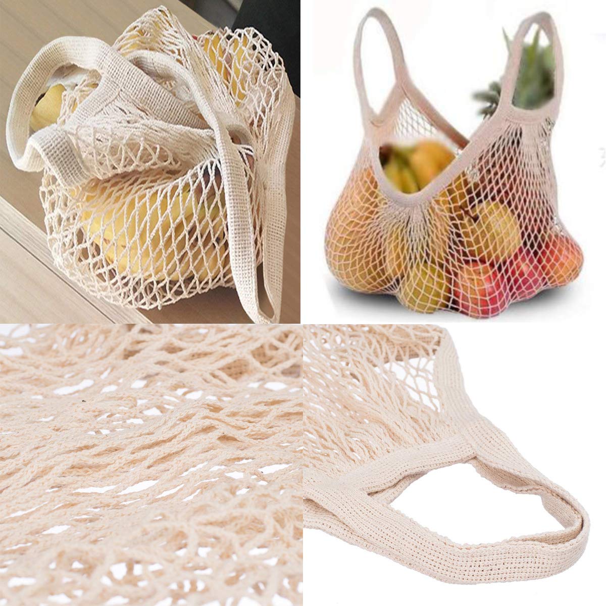 Ahyuan bolsas compactas y ligeras de malla de algodón para guardar fácilmente.