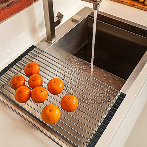Ahyuan drenaje multifuncional sobre fregadero para secar utensilios y verduras.