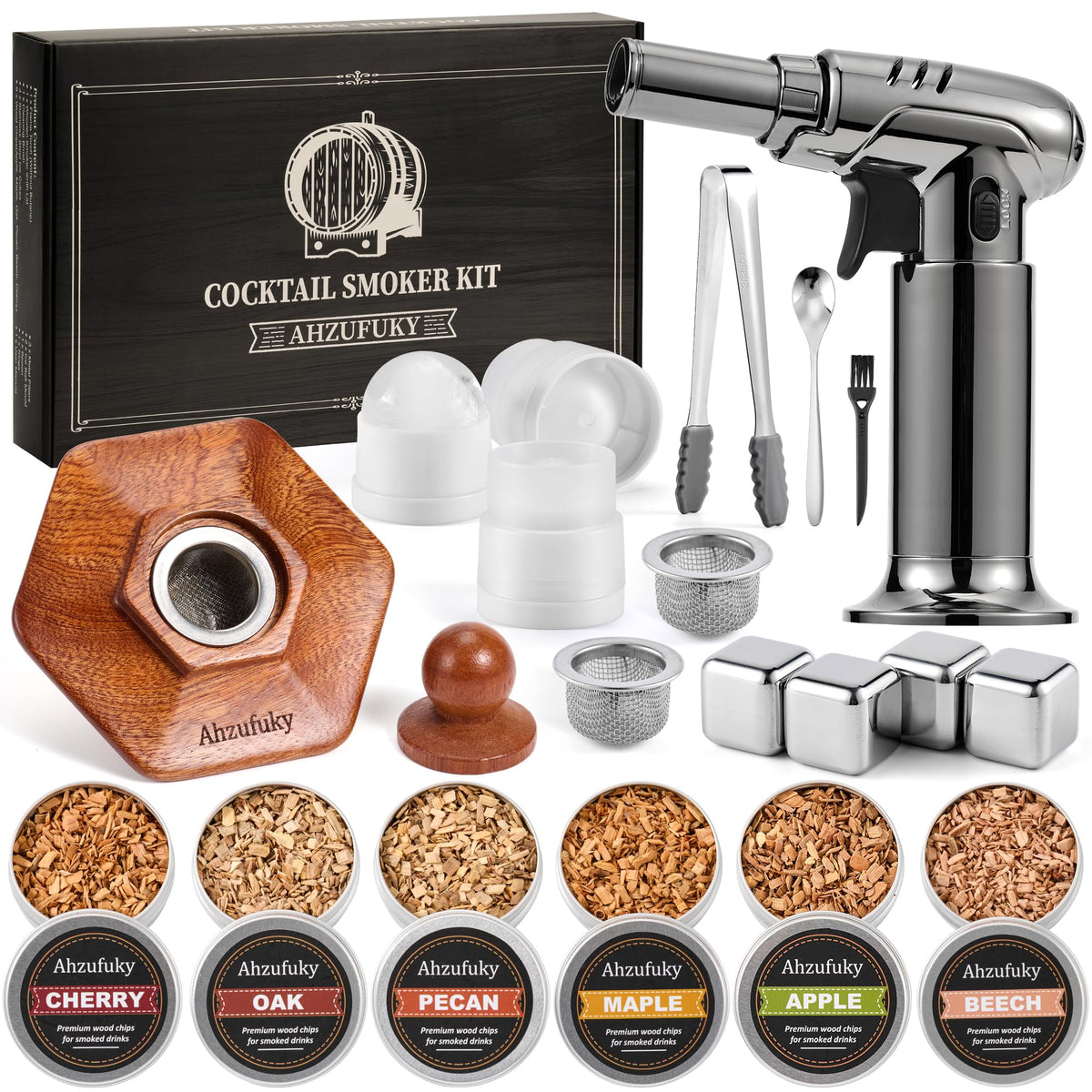 Kit Ahzufuky de ahumador whisky con soplete listo para usar