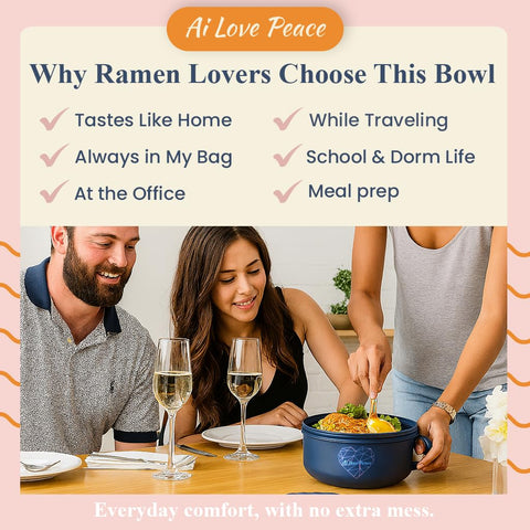 Ai Love Peace Ramen Bowl regalo ideal para estudiantes y aficionados.