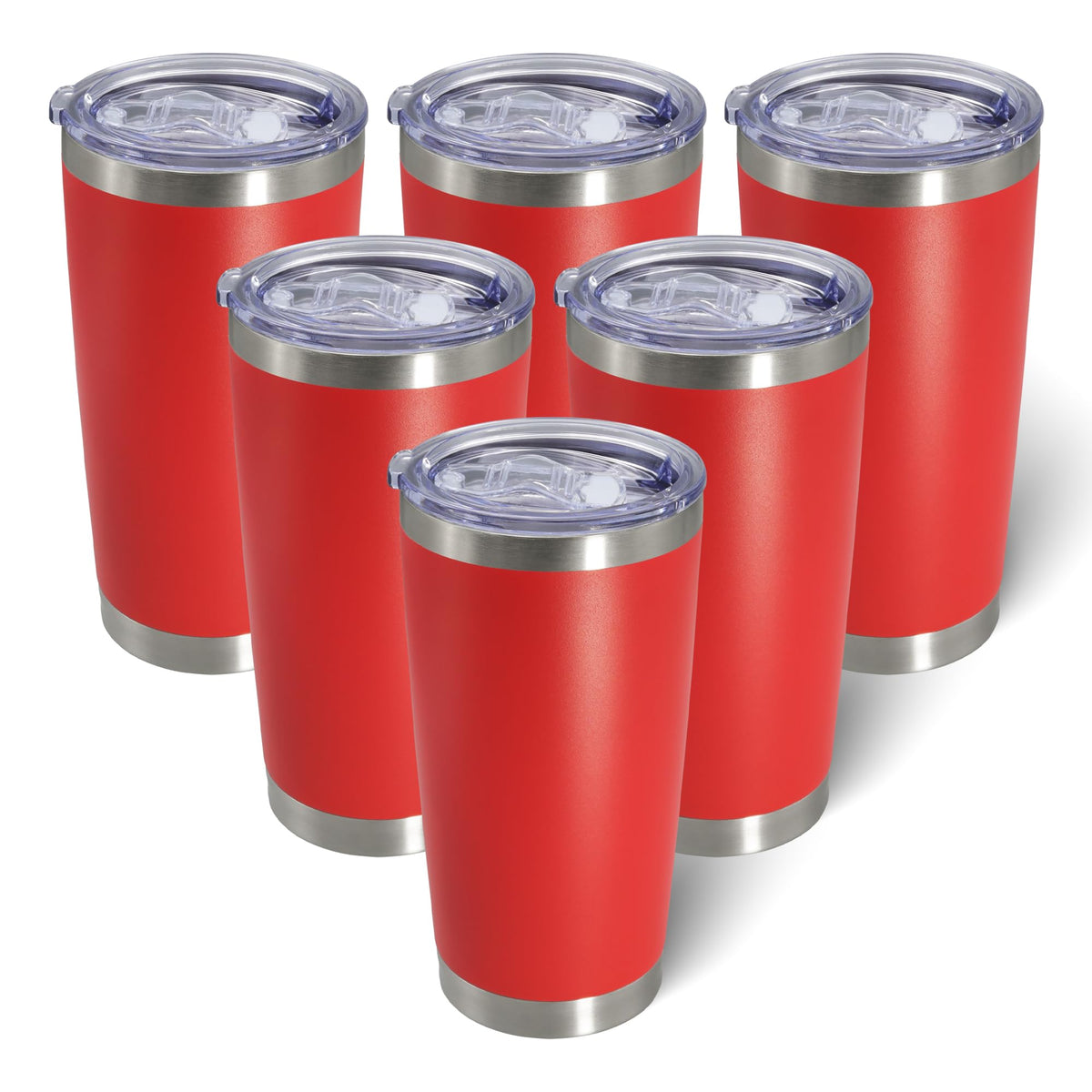 AIANJI Tumbler 20oz con doble pared rojo mantiene bebidas templadas por más tiempo