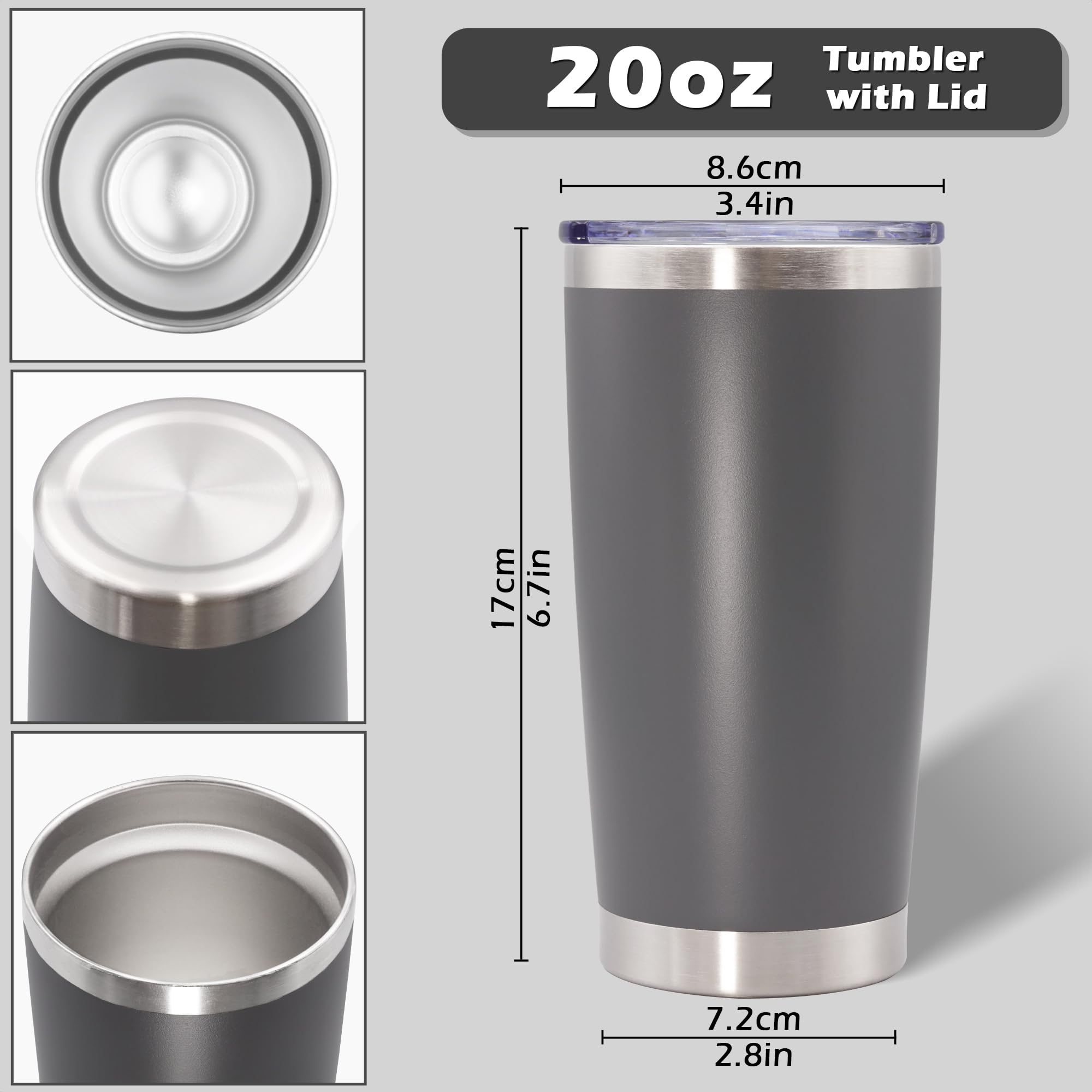 AIANJI 590ml tumbler con acabado en polvo de color mate y agarre cómodo.